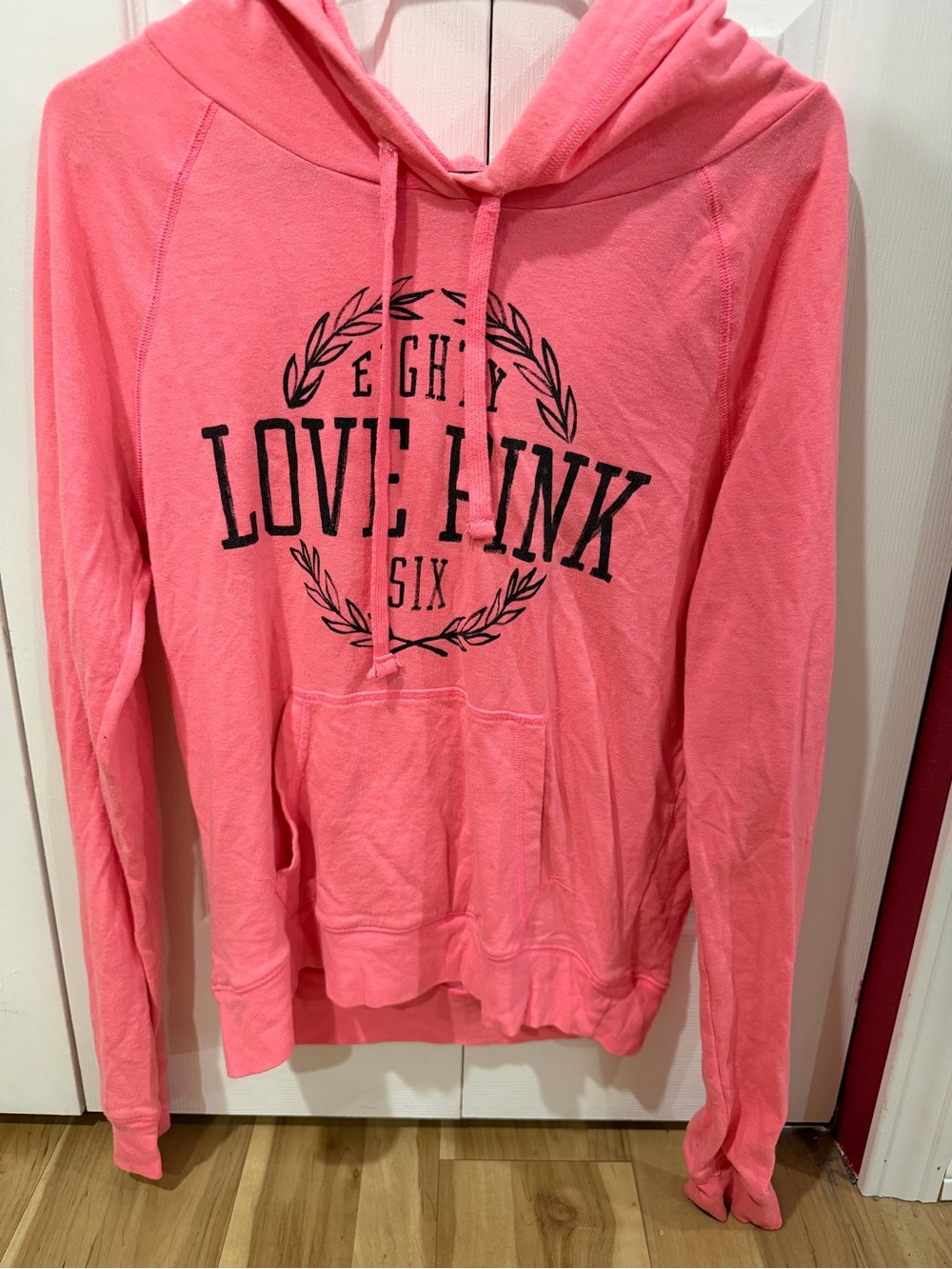 PINK Victoria's Secret Coral Pink Hoodie Sweatshirt